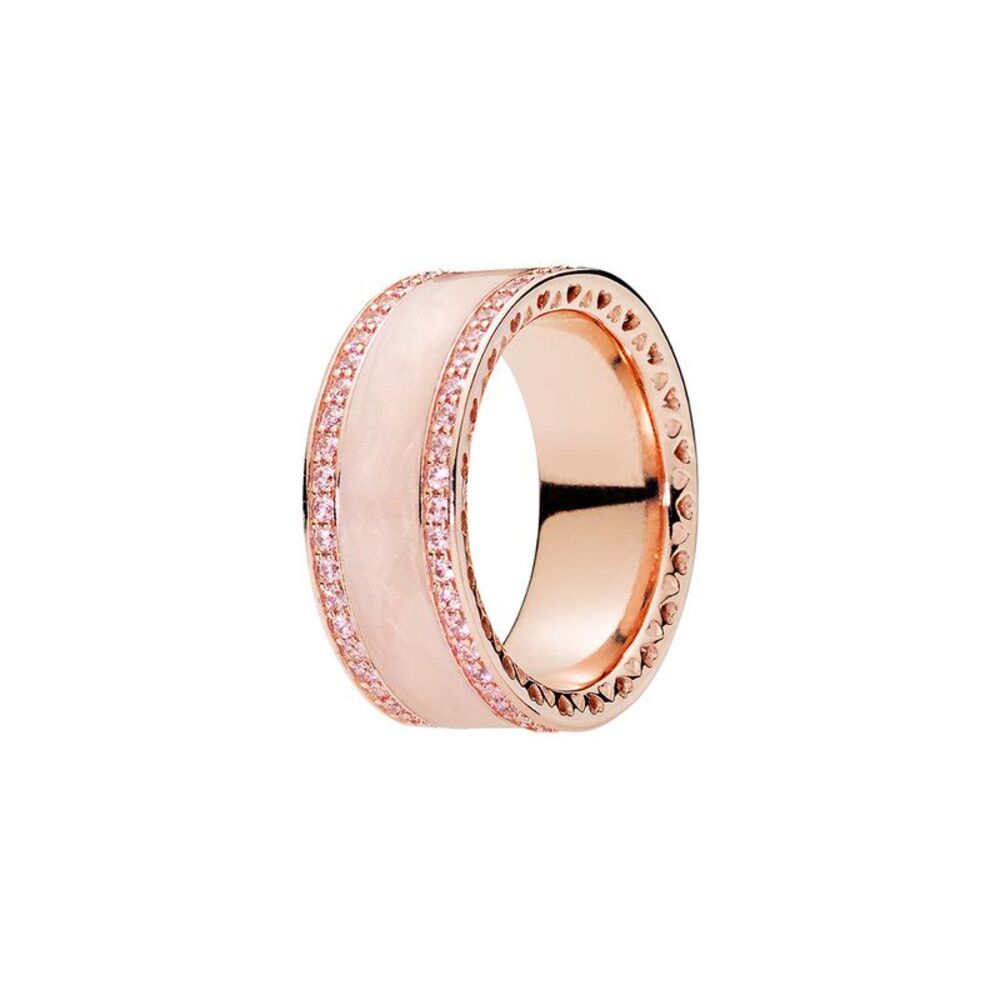 Pandora Rose CZ Enamel Hearts of Pandora Ring